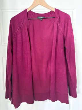 Roz & Ali Open Front Cardigan in Berry Pink